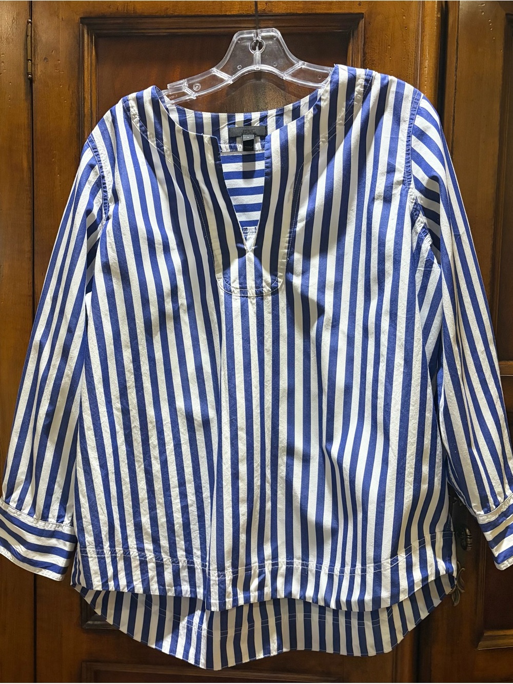 J. Crew Blue and White Striped Kids Long-Sleeve Top